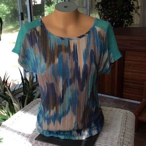 CUT & PASTE TOP MULTI COLOR